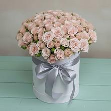 Цветочная композиция из Розы в шляпной коробке в Новоржеве