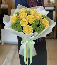 Букет цветов из:  Хризантемы и Розы #REPLACE_PRED# Новоржеве