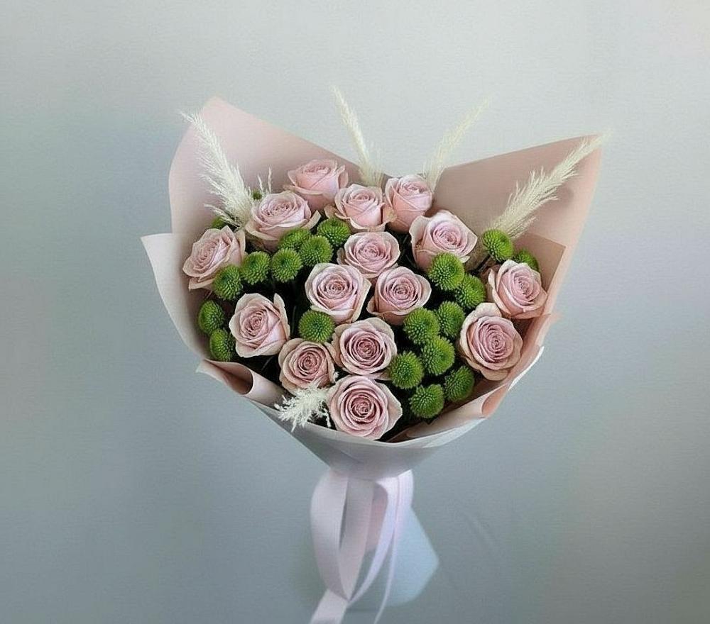 Букет цветов из: Розы и Хризантемы в Новоржеве