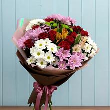 Букет цветов из:  Розы, Хризантемы и Альстромерии в Новоржеве