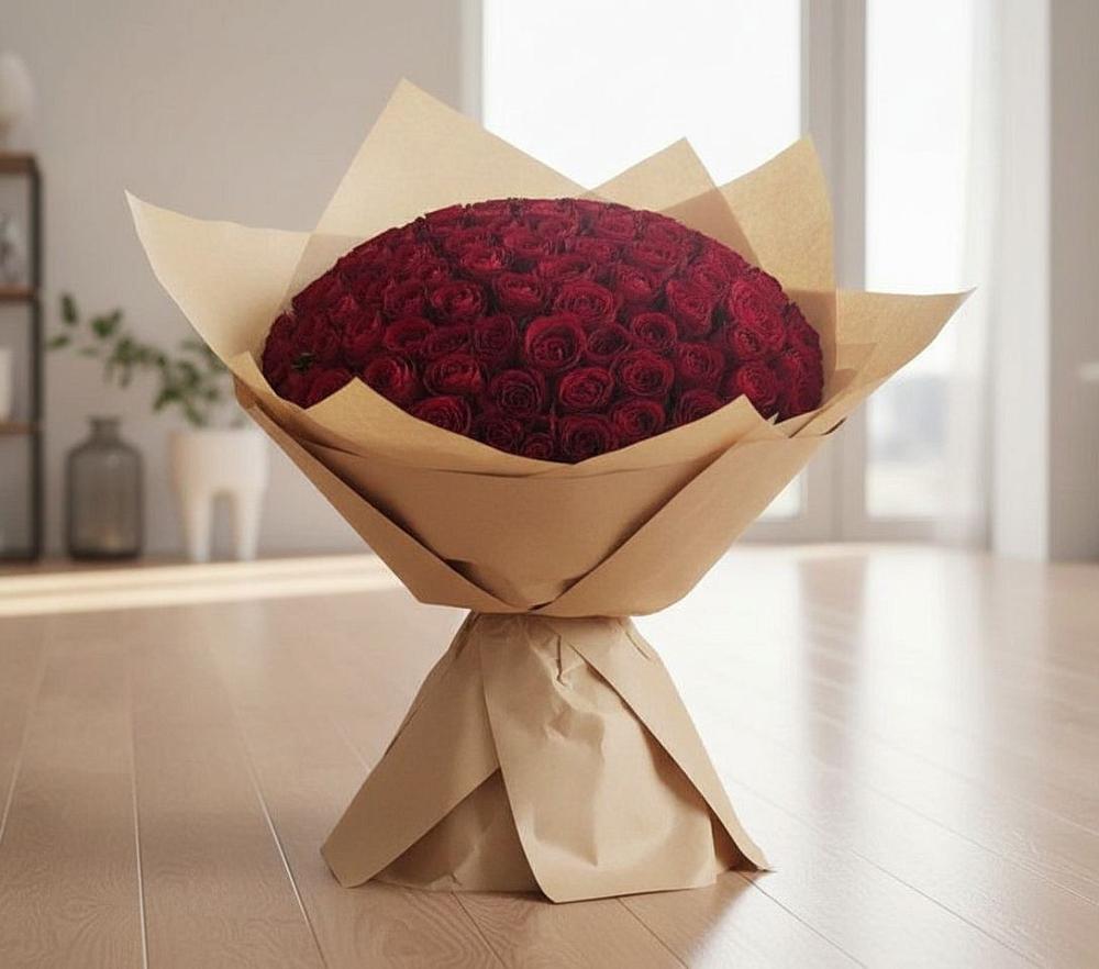 Букет 101 Красная роза в Новоржеве