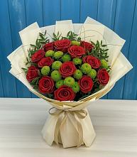 Букет цветов из:  Розы и Хризантемы в Новоржеве